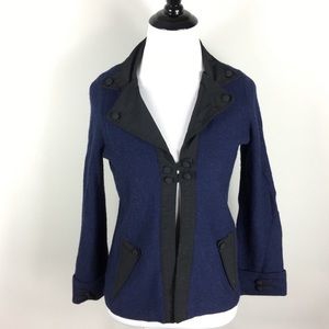 SPARROW Anthropologie Lightweight Vintage Style Wool Blazer Navy & Black